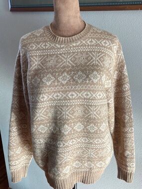 Vintage Peter Scott cream and tan camel hair sweater
